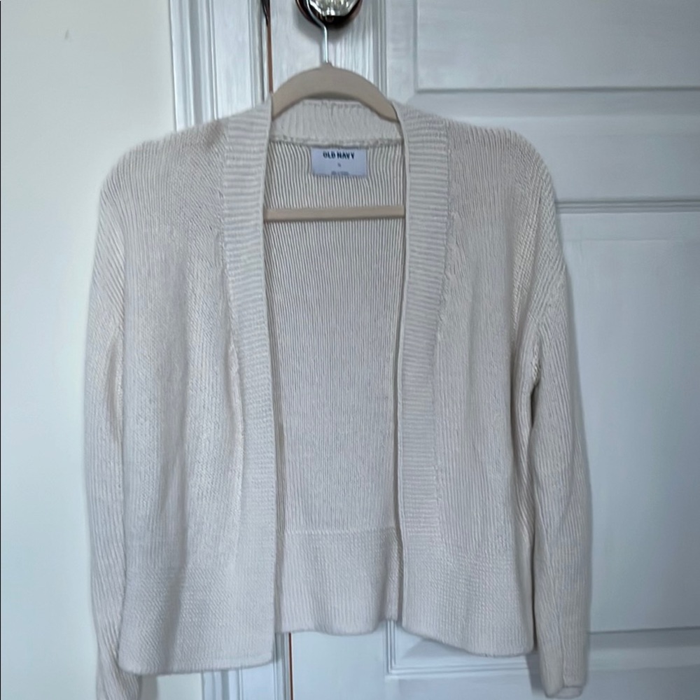 Old Navy Cream Cardigan Sweater Open Front